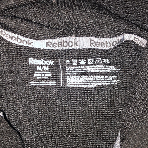 Reebok Hooded Waffle Henley Pullover Shirt - Picture 3 of 4